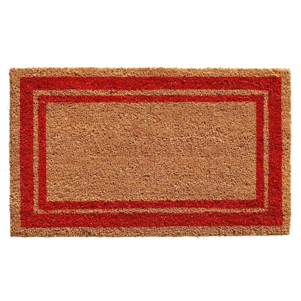 Configuracion 18 x 30 in. Red Border Rectangular Doormat Natural CO2830127 - main